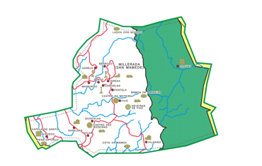 Parroquia de Millerada. Mapa