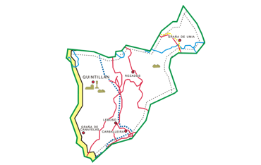 Parroquia de Quintillán. Mapa da parroquia.