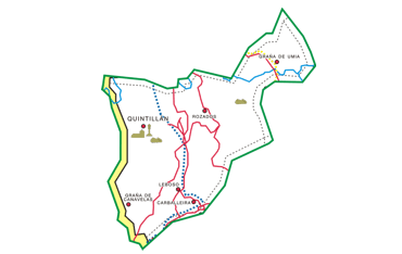 Parroquia de Quintilln. Mapa da parroquia.