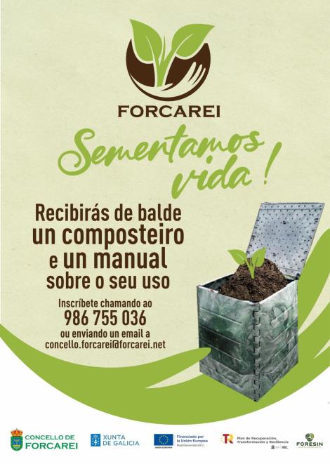 O Concello de Forcarei, comprometido coa protección do noso medio natural, pon en marcha un programa de compostaxe doméstica.